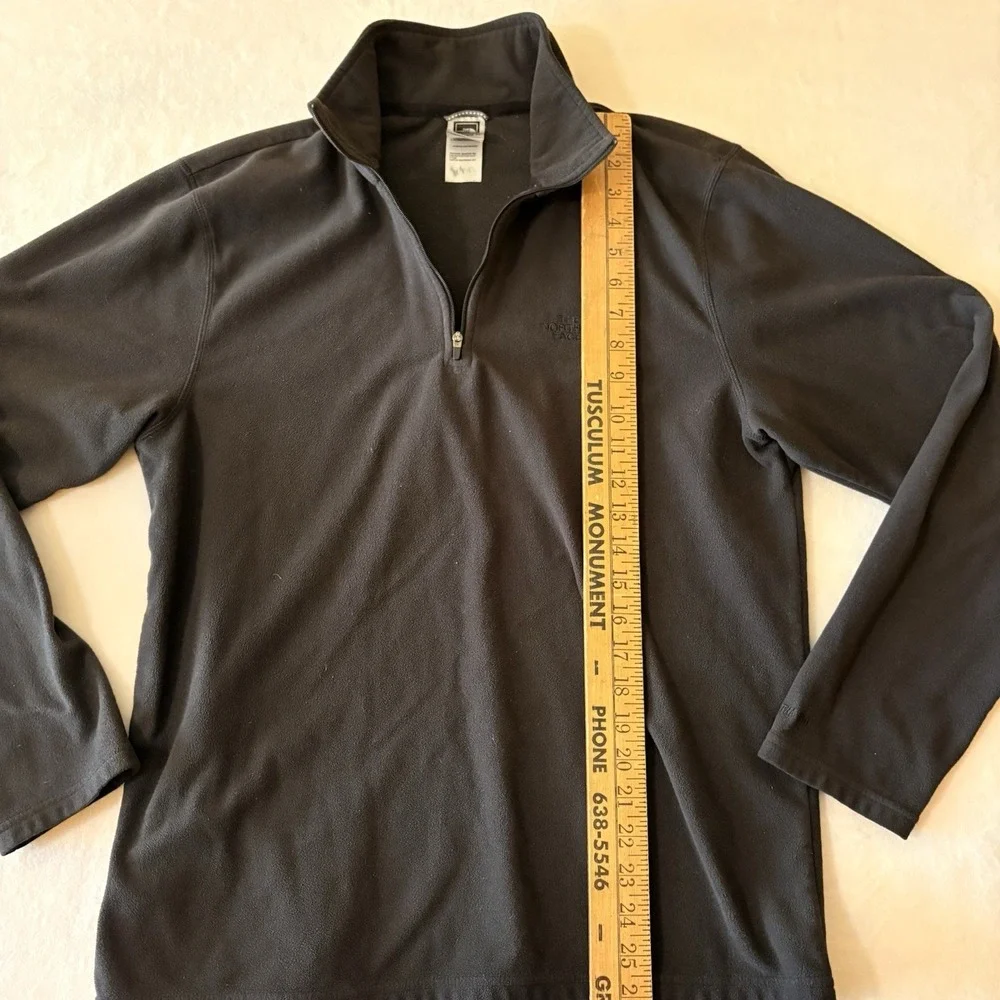 The North Face 1/4 Zip Fleece Mens Medium Black Pullover Logo Outdoor